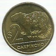 Uruguai - 2 Pesos 2012 (Km# 136) Carpincho