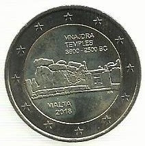 Malta - 2 Euro 2018 (Km# 191) Templo Mnjadra