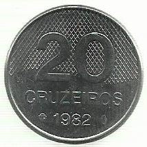 Brasil - 20 Cruzeiros 1982 (Km# 593)