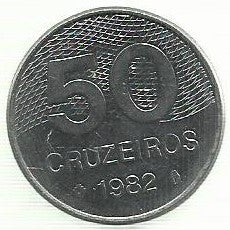 Brasil - 50 Cruzeiros 1982 (Km# 594)