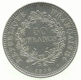 França - 50 Francos 1974 (Km# 941.1)