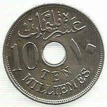 Egipto - 10 Milliemes 1917 (Km# 316)