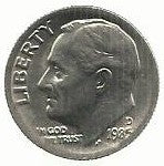 USA - 1 Dime 1985 (Km# 195a)