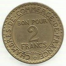 França - 2 Francos 1925 (Km# 877)