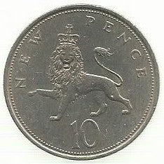 Inglaterra - 10 Pence 1969 (Km# 912)