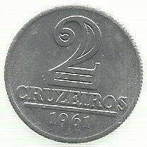 Brasil - 2 Cruzeiros 1961 (Km# 571)