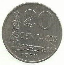 Brasil - 20 Centavos 1970 (Km# 579.1a)