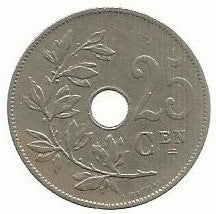 Belgica - 25 Centimos 1908 (Km# 63)