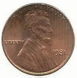 USA - 1 Cent 1981 (Km# 201)