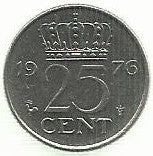 Holanda - 25 Cents 1976 (Km# 183)