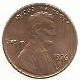 USA - 1 Cent 1976 (Km# 201)