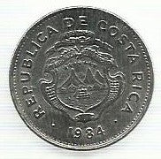 Costa Rica - 1 Colon 1984 (Km# 210.2)