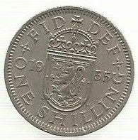 Inglaterra - 1 Shilling 1955 (Km# 904)