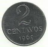 Brasil - 2 Centavos 1969 (Km# 576.1)