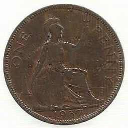 Inglaterra - 1 Penny 1937 (Km# 845)