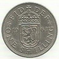 Inglaterra - 1 Shilling 1963 (Km# 905)