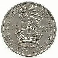 Inglaterra - 1 Shilling 1948 (Km# 876)