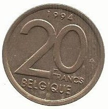 Belgica - 20 Francos 1994 (Km# 191)