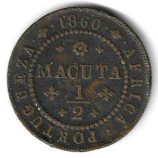 Angola - 1/2 Macuta 1860 (Km# 58)