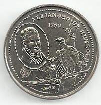 Cuba - 25 Centavos 1989 (Km# 361) Alexander Von Humbolot