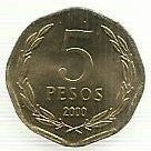 Chile - 5 Pesos 2000 (Km# 232)