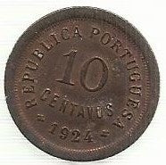 Portugal - 10 Centavos 1924 (Km# 573)