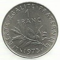 França - 1 Franco 1975 (Km# 925.1)