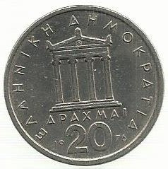 Grecia - 20 Dracmas 1976 (Km# 120)