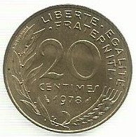 França - 20 Centimos 1978 (Km# 930)