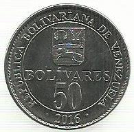 Venezuela - 50 Bolivares 2016 (Km# 105)