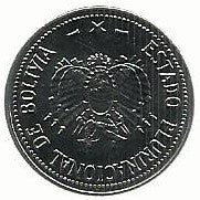 Bolivia - 20 Centavos 2012 (Km# 215)