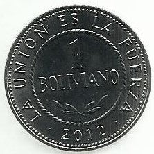 Bolivia - 1 Boliviano 2012 (Km# 217)