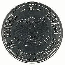 Bolivia - 1 Boliviano 2012 (Km# 217)