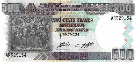 Burundi - 500 Francos 2003 (# 38c)