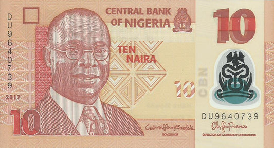 Nigéria - 10 Naira 2017 (39h)