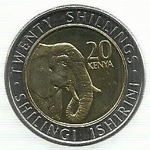 Quenia - 20 Shillings 2018 (Km# 48)