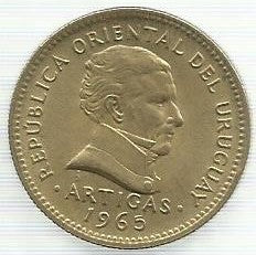 Uruguai - 10 Pesos 1965 (Km# 48)