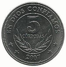 Nicaragua - 5 Cordobas 2007 (Km# 90.1)