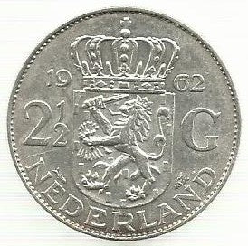 Holanda - 2 1/2 Gulden 1962 (Km# 185)