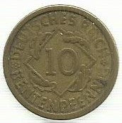 Alemanha - 10 Reichpfennig 1924 (A)(Km# 40)