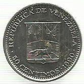 Venezuela - 50 Centimos 1990 (Km# 41a)