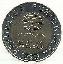 Portugal - 100$00 1990 (Km# 645.1) BNC