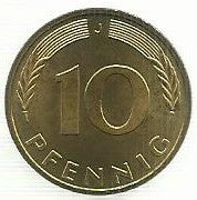 Alemanha - 10 Pfennig 1993 (J) (Km# 108)