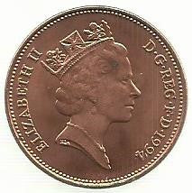 Inglaterra - 2 Pence 1994 (Km# 936a)