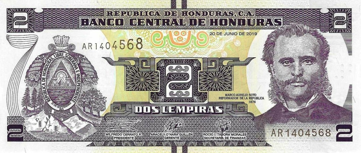 Honduras - 2 Lempiras 2019 (# 97)