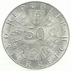 Austria - 50 Schillings 1969 (Km# 2906) Maximilian I