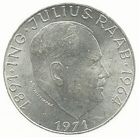 Austria - 50 Schillings 1964 (Km# 2911) Julius Raab