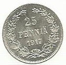 Finlandia - 25 Pennia 1917 (S)(Km# 6)