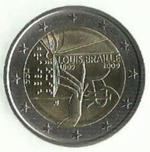 Italia - 2 Euro 2009 (Km# 310) Louis Braille