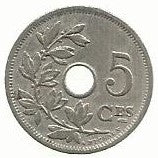 Belgica - 5 Centimos 1905 (Km# 54)